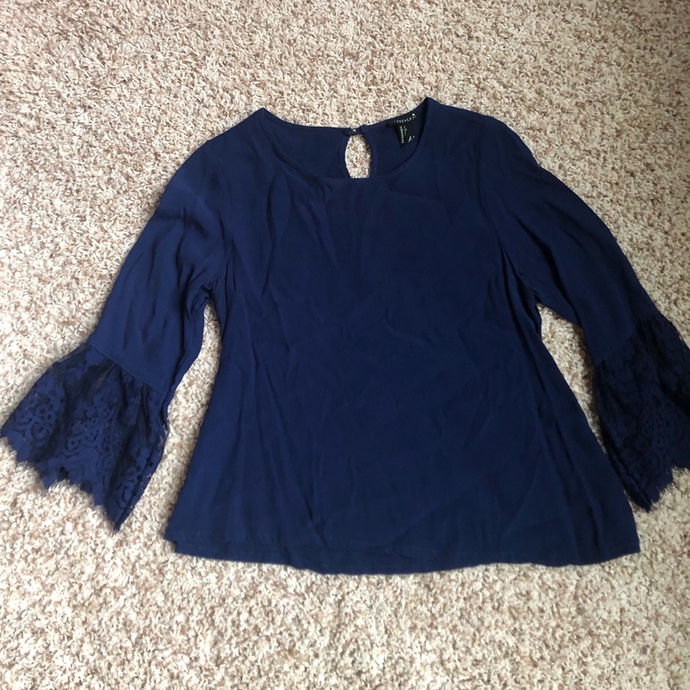 Forever21 Blue Work Blouse